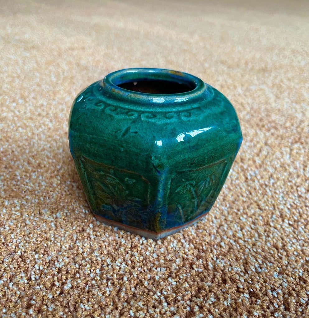 Gemberpotjes uit Siam, groen en turquoise, 5  stuks, Ophalen of Verzenden