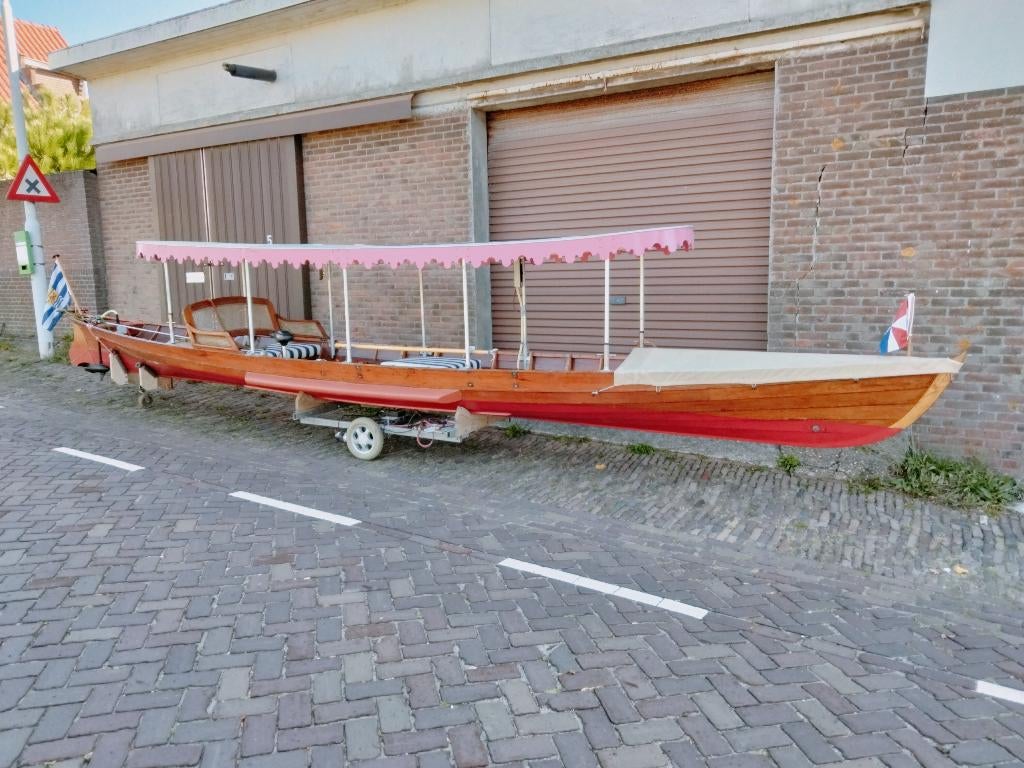 Roeiboot Antieke dubbel Wherry, Watersport en Boten, Roeiboten, Ophalen, Zo goed als nieuw, Hout