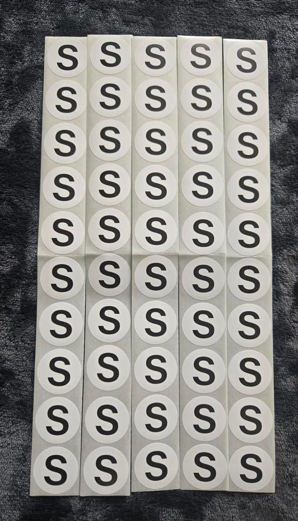 Kledingmaat Stickers S, M, L, XL - Marktstickers, Verzenden, Nieuw