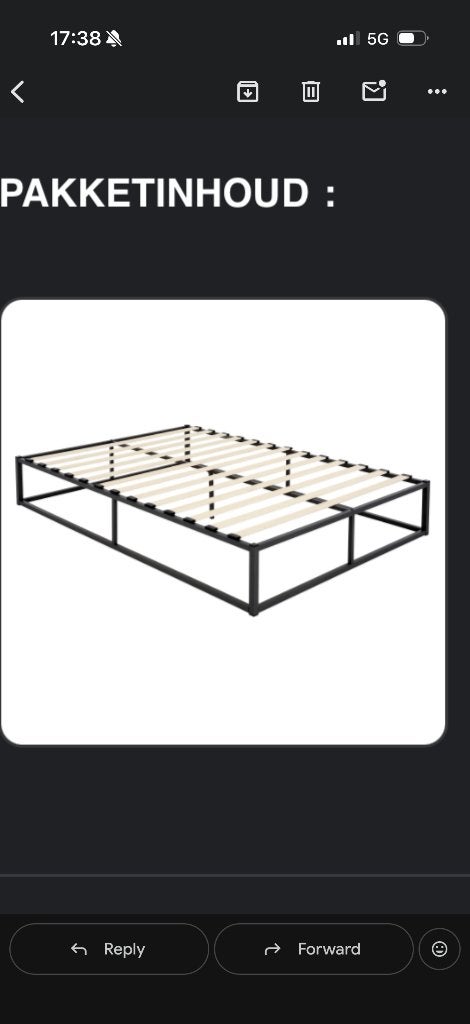 Black metal bed frame 160 x 200, Ophalen, Gebruikt, Zwart, Tweepersoons