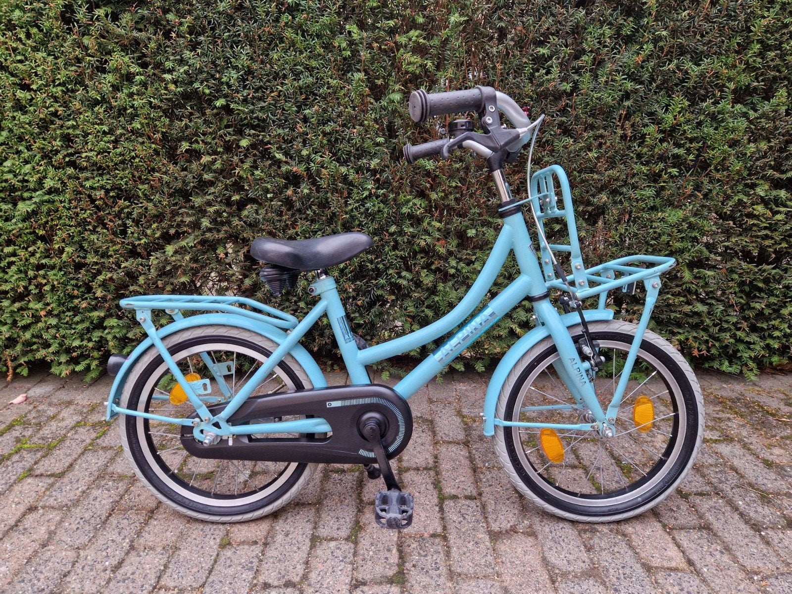 Zeer mooie Alpina Cargo 16 inch meisjesfiets mat groen, Ophalen, Terugtraprem, Alpina Loekie Popal Batavus Volare Supersuper Limit Puky