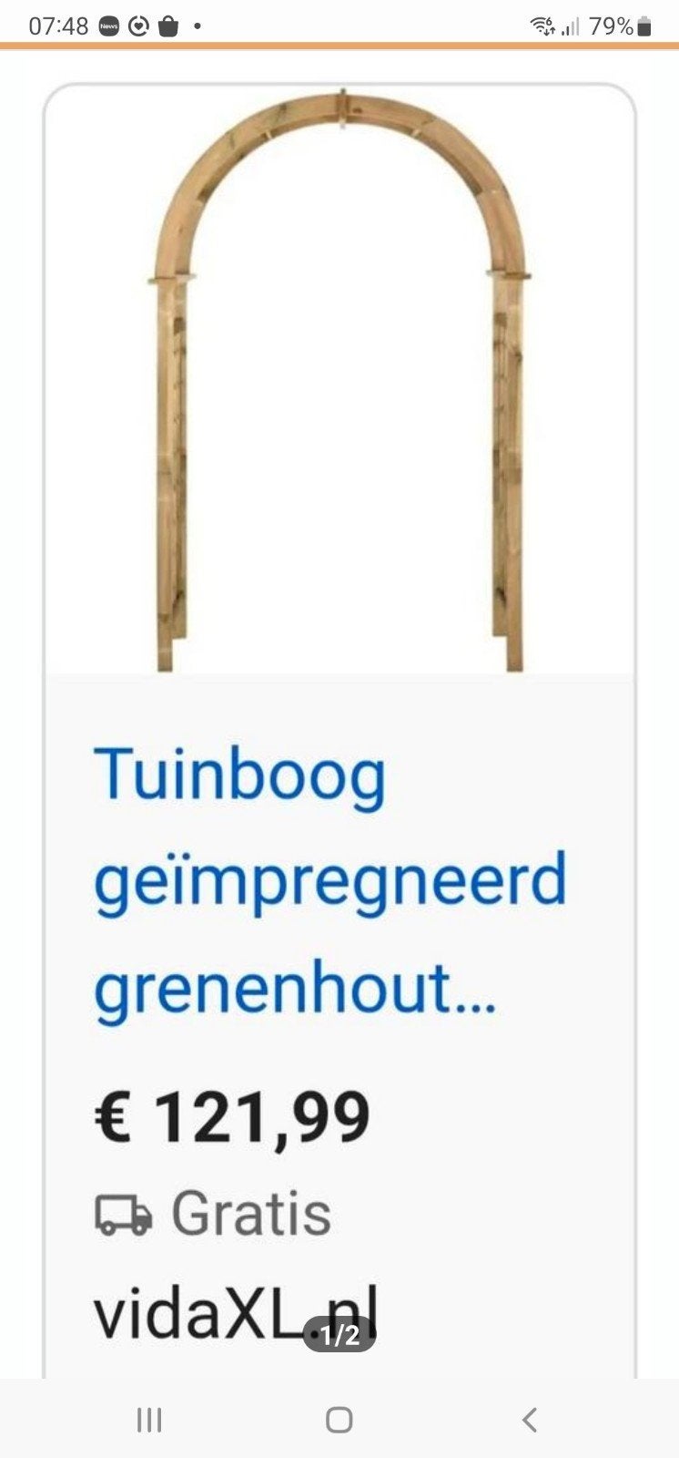 Nieuwe geimpregneerde grenenhouten tuinboog, Ophalen of Verzenden, Nieuw