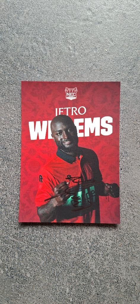 Spelerskaart met handtekening; Jetro Willems # NEC 25/26 PSV, Ophalen of Verzenden, Nieuw, Overige binnenlandse clubs, Spelerskaart