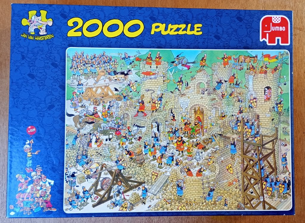 Jan van Haasteren puzzel Middeleeuwen 2000 stukjes, Ophalen of Verzenden, Meer dan 1500 stukjes, Gebruikt, Legpuzzel