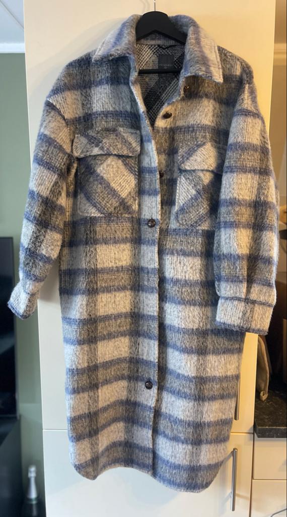 Primark geruite shacket jas - Maat S, Kleding | Dames, Jassen | Winter, Zo goed als nieuw, Maat 36 (S), Blauw, Ophalen of Verzenden