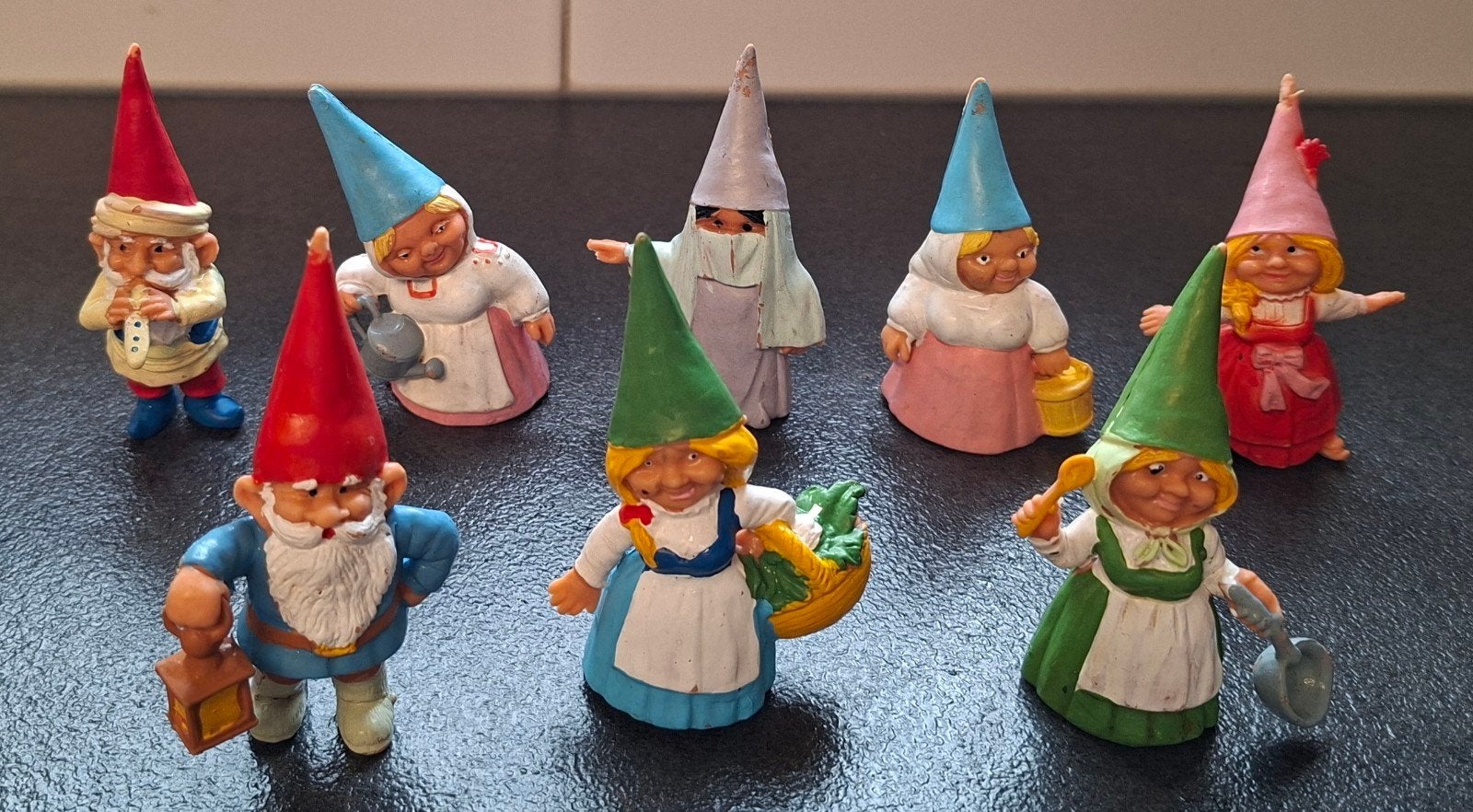 8 figuren David de Kabouter ( Vintage), Ophalen of Verzenden, Beeldje of Poppetje