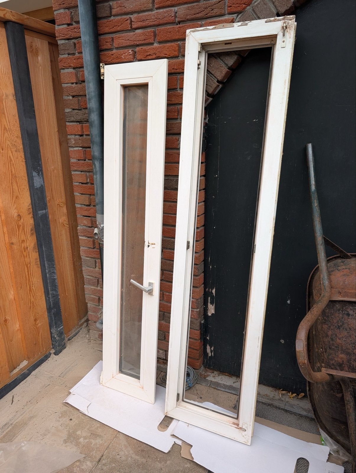 Kunststof Kozijn met dubbel glas - 41,5x174,5 cm, Ophalen, Gevelraam of Ruit, Gebruikt, Minder dan 80 cm