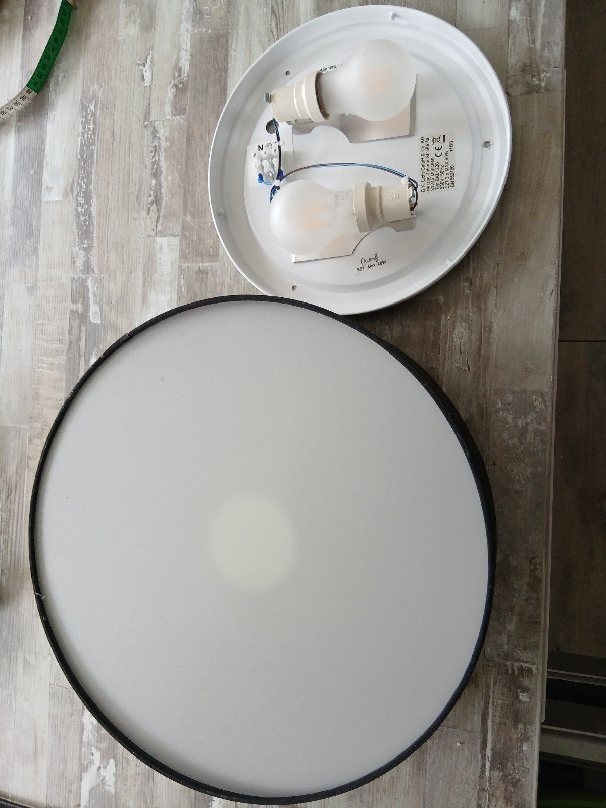 Plafondlamp B.K. Licht BKL1220 - E27, max 40W, Kunststof, Inclusief lichtbron, Modern, Zo goed als nieuw