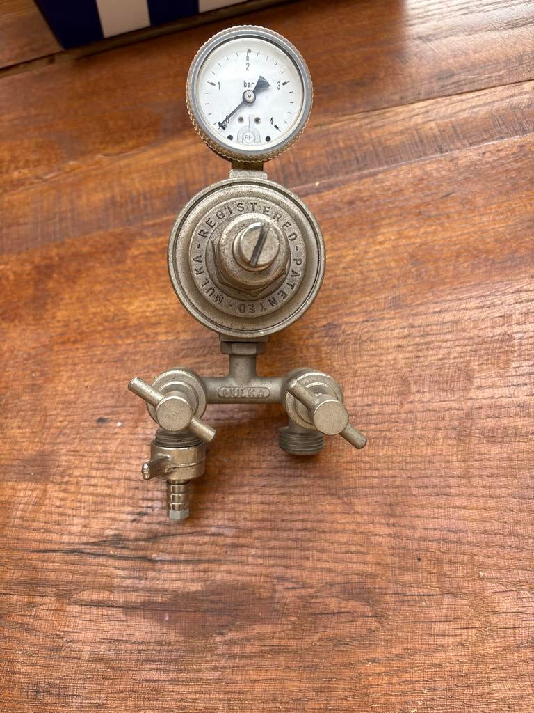 Vintage Mulka CO2 drukregelaar met manometer, Antiek en Kunst, Antiek | Gereedschap en Instrumenten, Ophalen of Verzenden