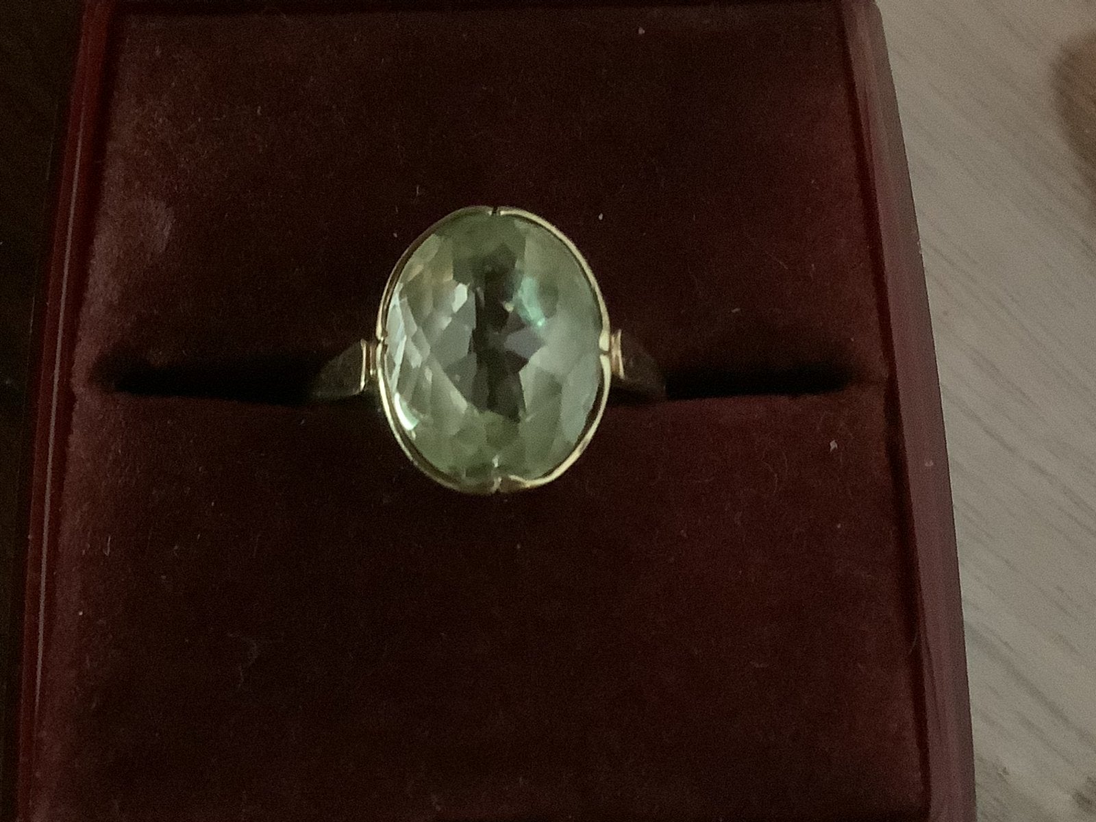 14 kr Gouden Vintage Dames ring. Met sitrien edelsteen 17/18, Sieraden, Tassen en Uiterlijk, Ringen, Zo goed als nieuw, Dame, 17 tot 18