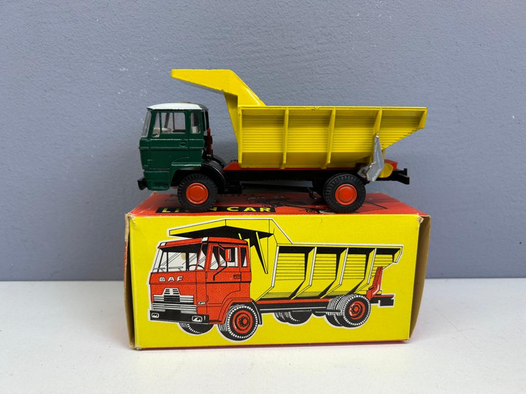 Lion toys car #56 Daf kiepauto kipper groen- wit-geel NMIB, Ophalen of Verzenden, Zo goed als nieuw, Bus of Vrachtwagen, Lion Toys