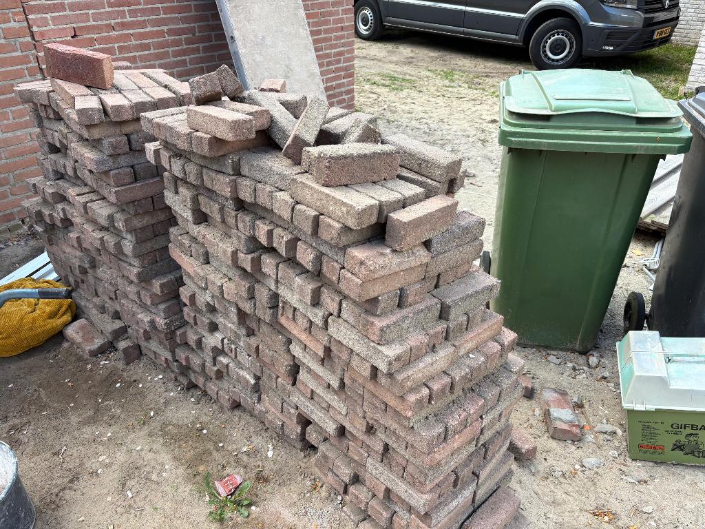 Klinkers dikformaat rood en grijs, Ophalen, Gebruikt, Klinkers, 5 tot 10 m²