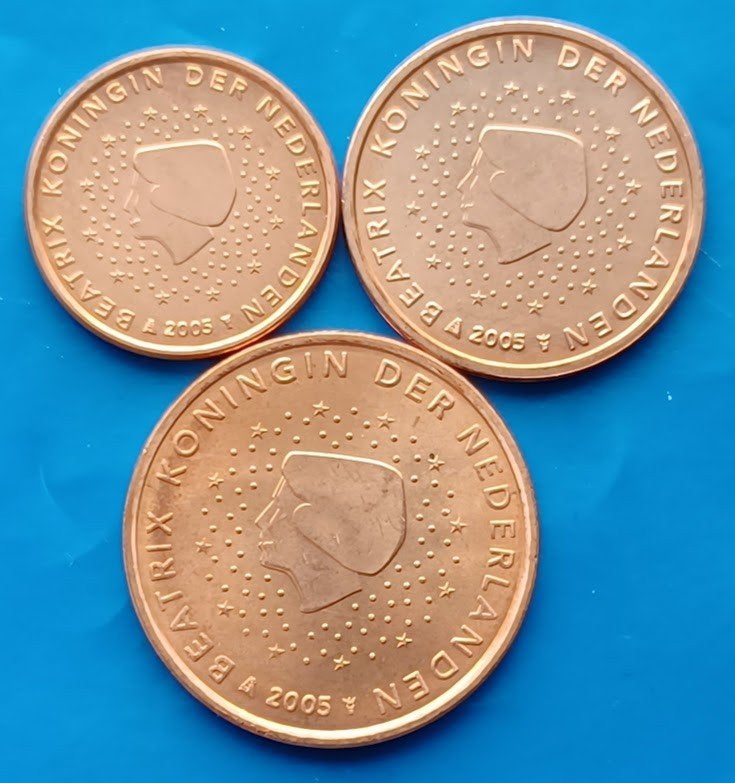 Nederland 1, 2 en 5 cent - 2005, Ophalen of Verzenden, Koningin Beatrix, Euro's, Setje