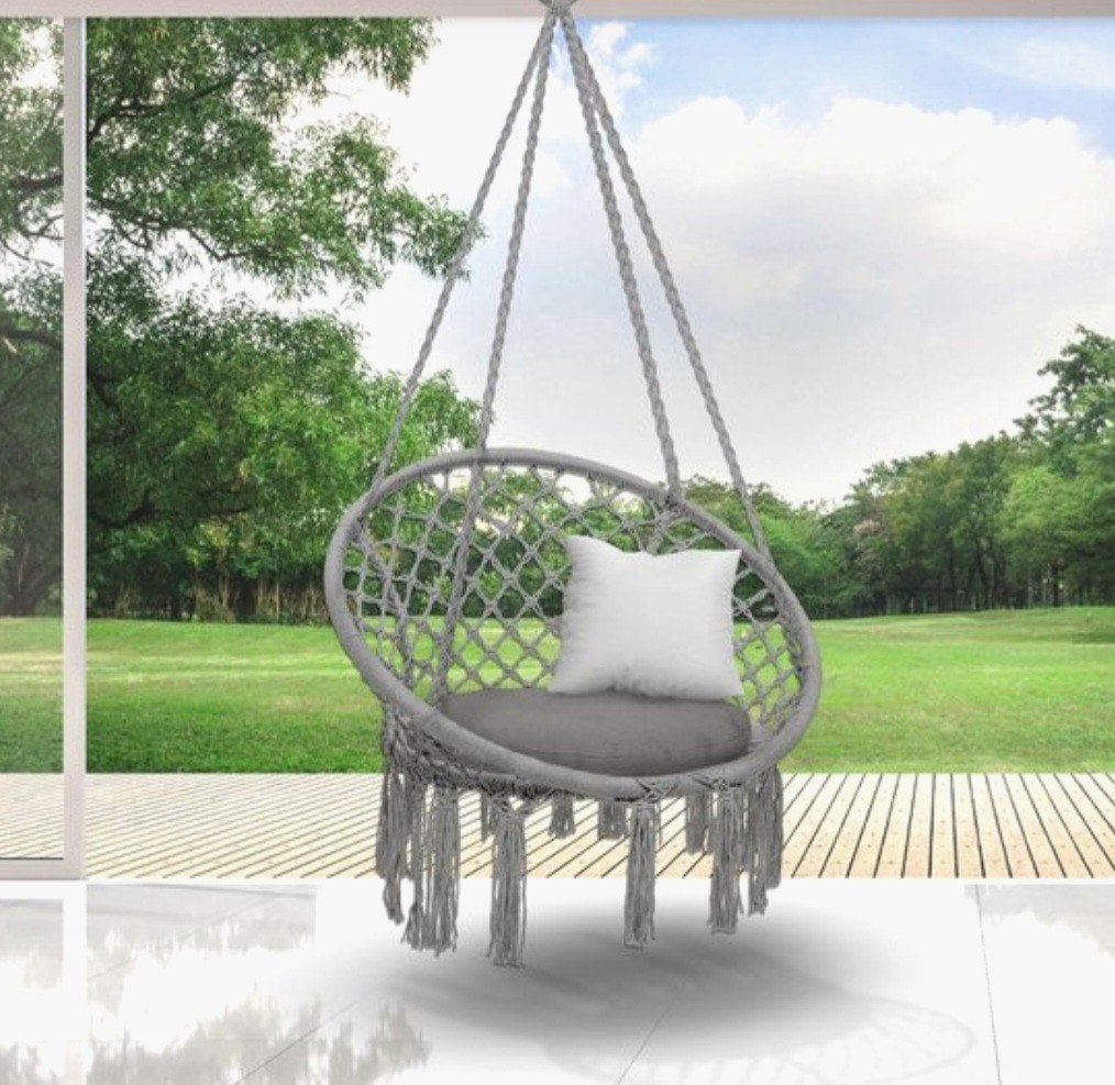 Nieuwe Hangstoel Schommelstoel Grijs - Modern Comfort, ....., ....., Nieuw, Ophalen of Verzenden