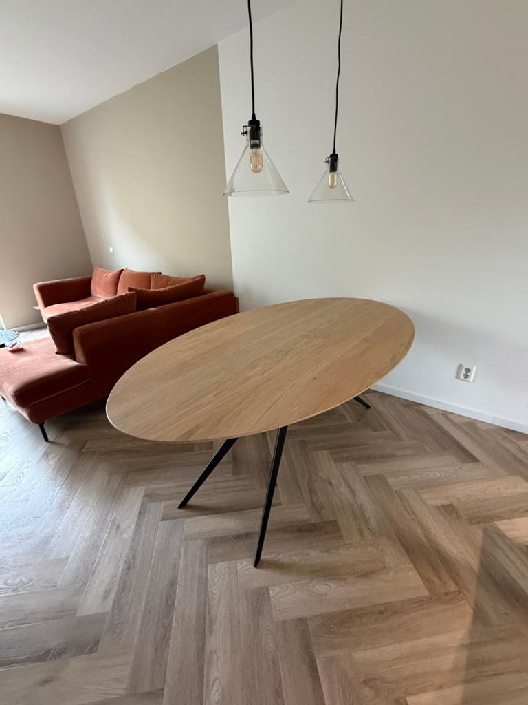 Ovale eettafel - 200x110cm - Goossens, Huis en Inrichting, Tafels | Eettafels, Ophalen, Gebruikt, 100 tot 150 cm, Vijf personen of meer