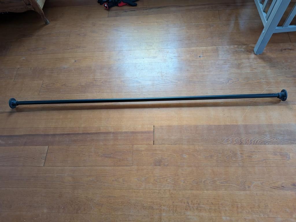 Gordijnroede zwart metaal, Ophalen, Minder dan 50 cm, Zwart, Zo goed als nieuw