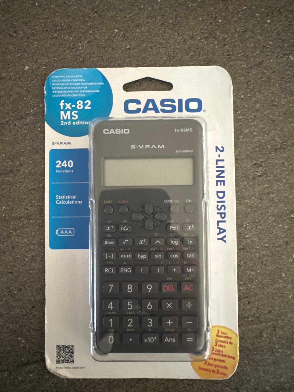Casio rekenmachine fx-82 MS 2nd edition, Ophalen of Verzenden, Nieuw