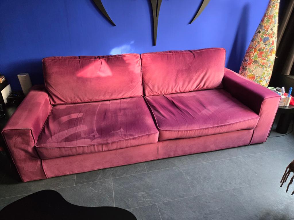 Gratis bank - 246x97cm - Ophalen 16 of 17 mei, Ophalen, Gebruikt, 75 tot 100 cm, Rechte bank