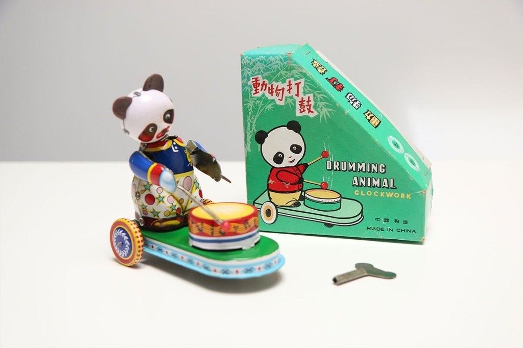 Blikken drummende panda - Drumming Animal Clockwork, Ophalen