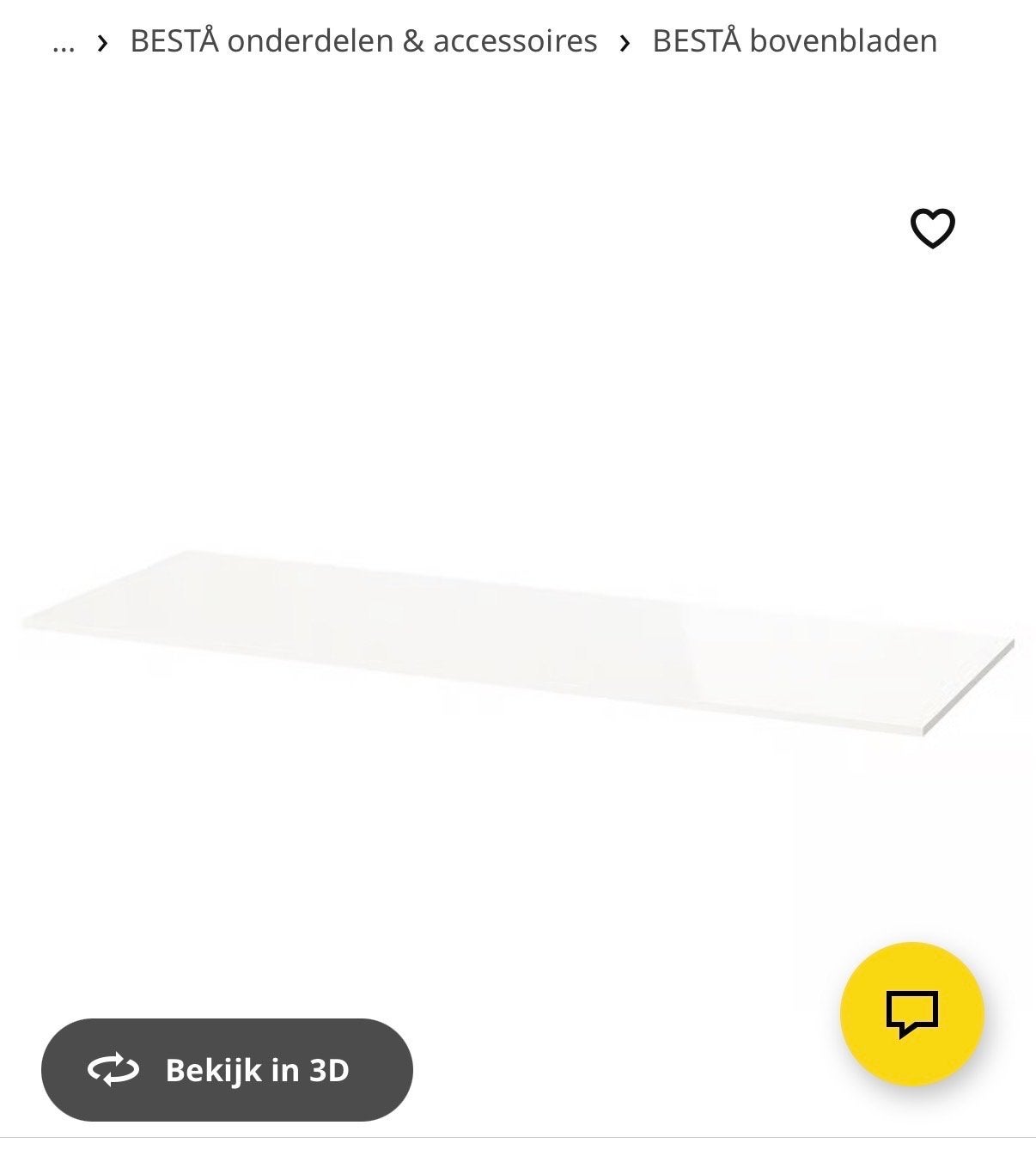 BESTÅ wit bovenblad voor 3 kasten 160x40, Ophalen, Gebruikt