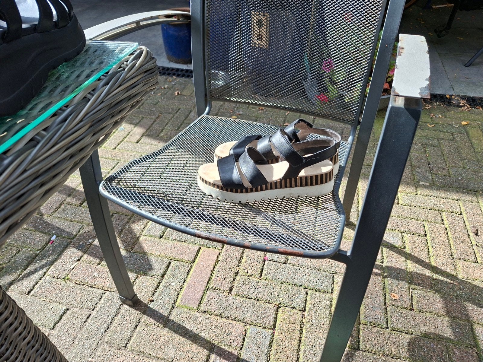 Gabor zwarte sandalen met plateauzool, Zwart, Gabor, Zo goed als nieuw, Sandalen of Muiltjes