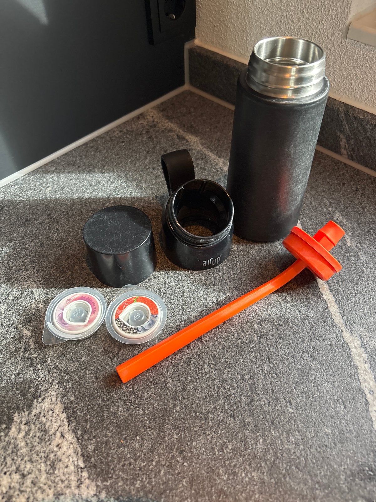 Air up drinkfles met pods, Kunststof, Ophalen of Verzenden, Zwart, Overige merken