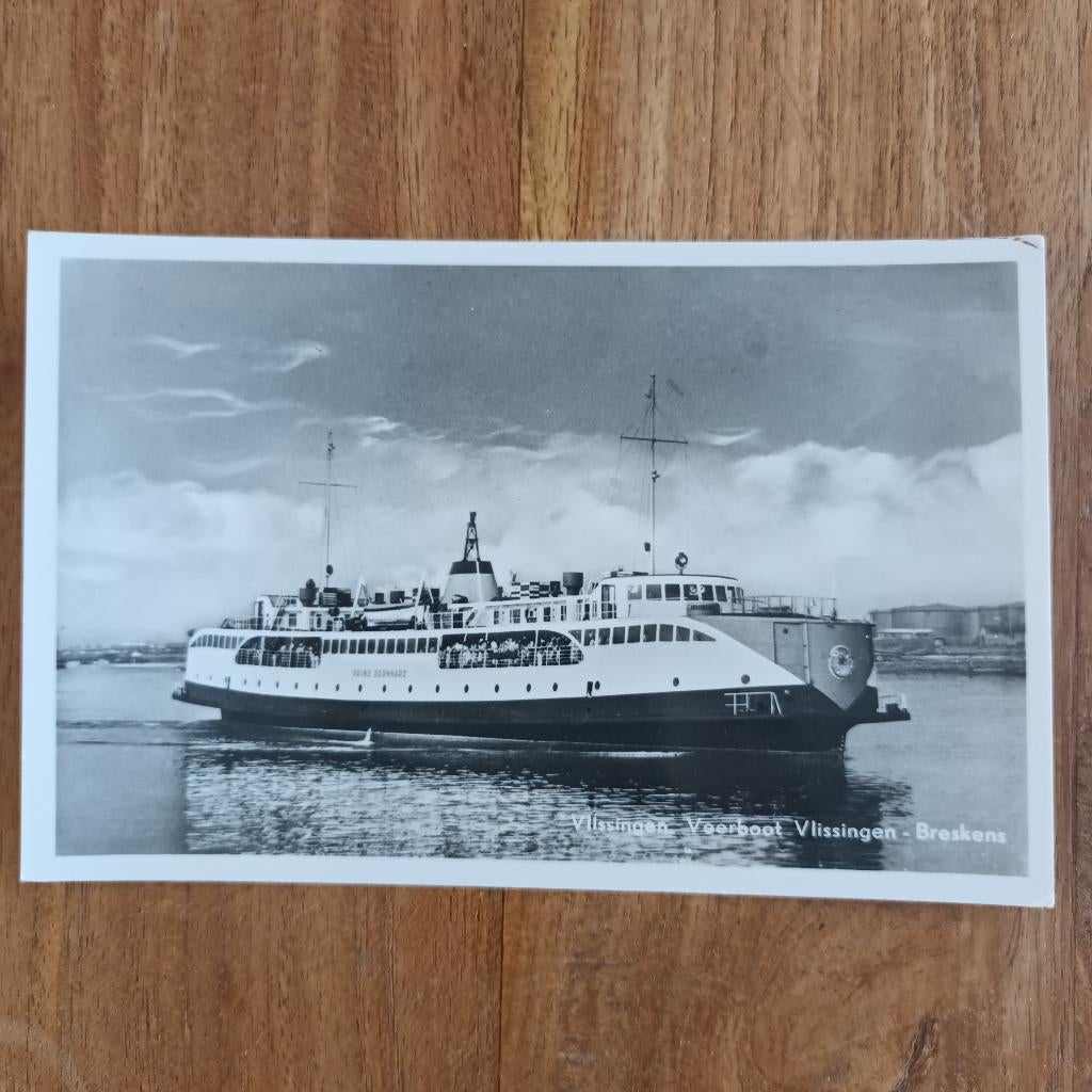 Vlissingen, Veerboot Vlissingen-Breskens Buitenhaven 1953, Ophalen of Verzenden, 1940 tot 1960, Gelopen, Zeeland