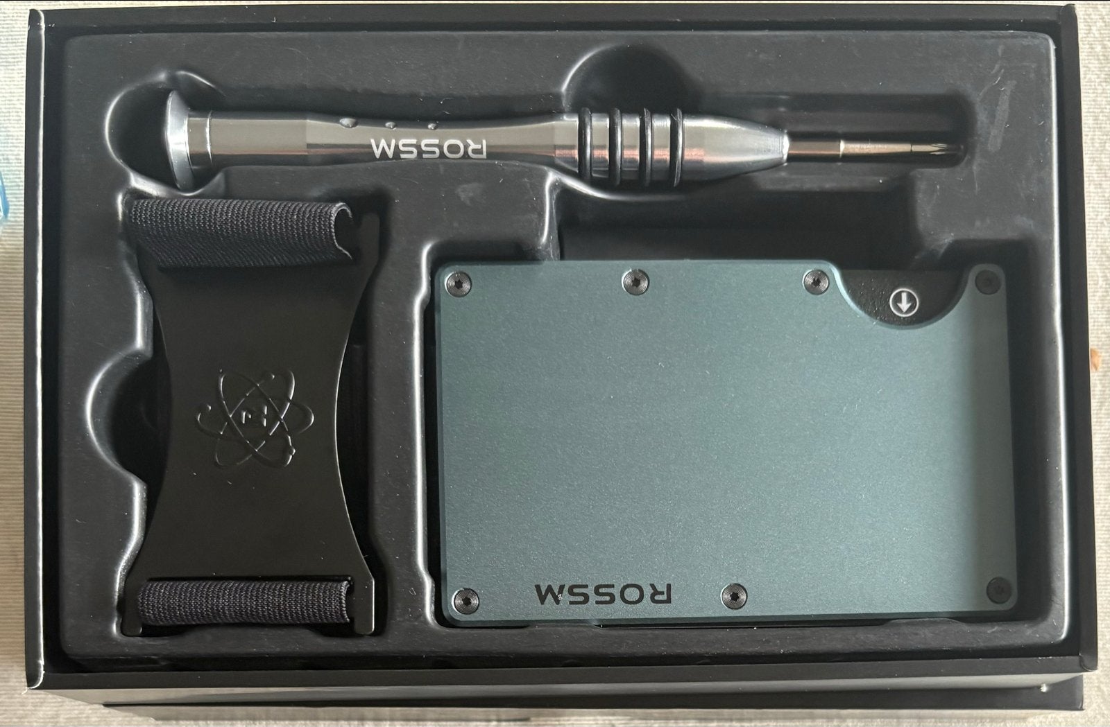 ROSSM Gunmetal Pasjeshouder met Schroevendraaier, Verzenden, Nieuw, Grijs, Overige merken