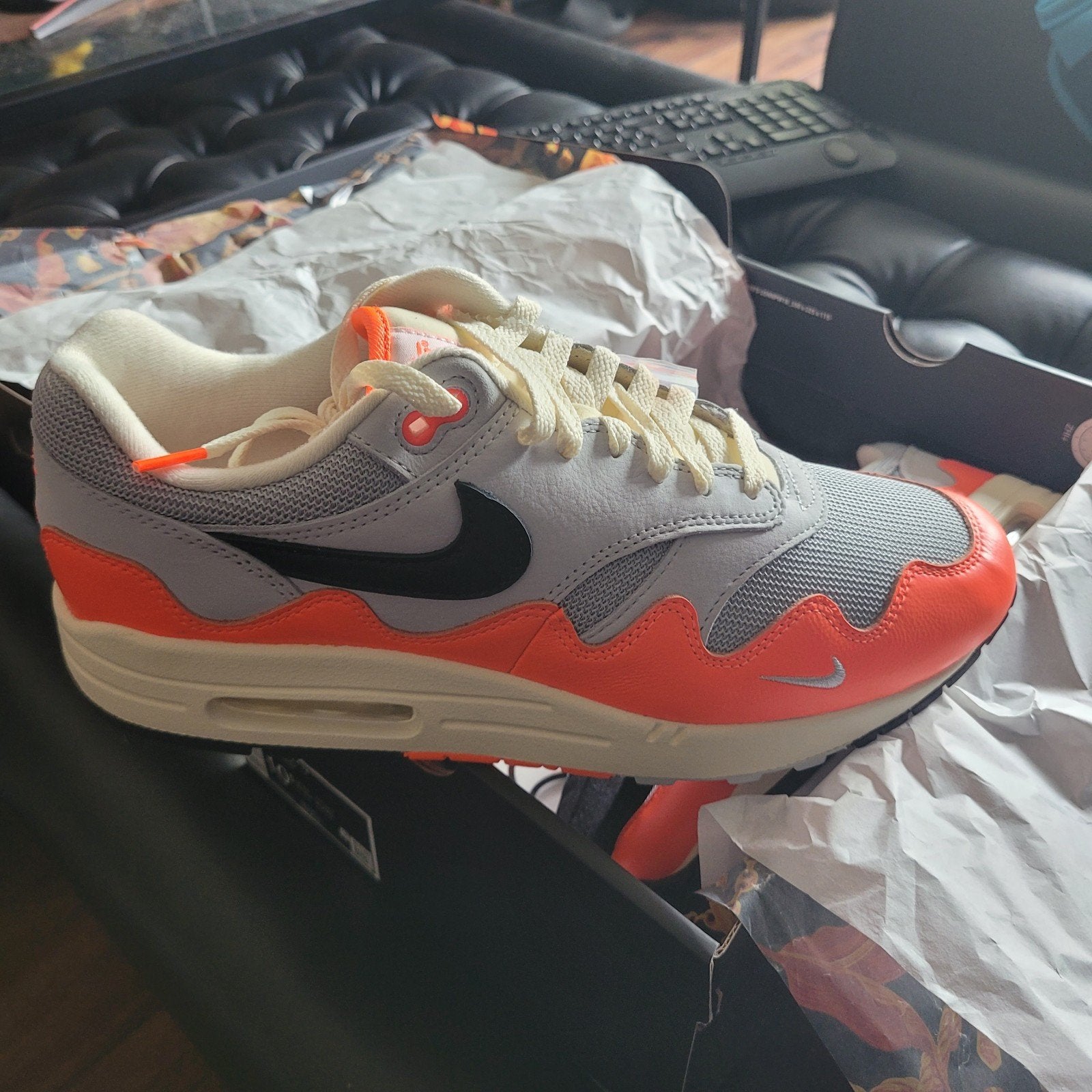 Nike Air Max 1 One x Patta Hyper Crimson Black 44.5 10.5, Nike air max, Overige kleuren, Sportschoenen, Nieuw