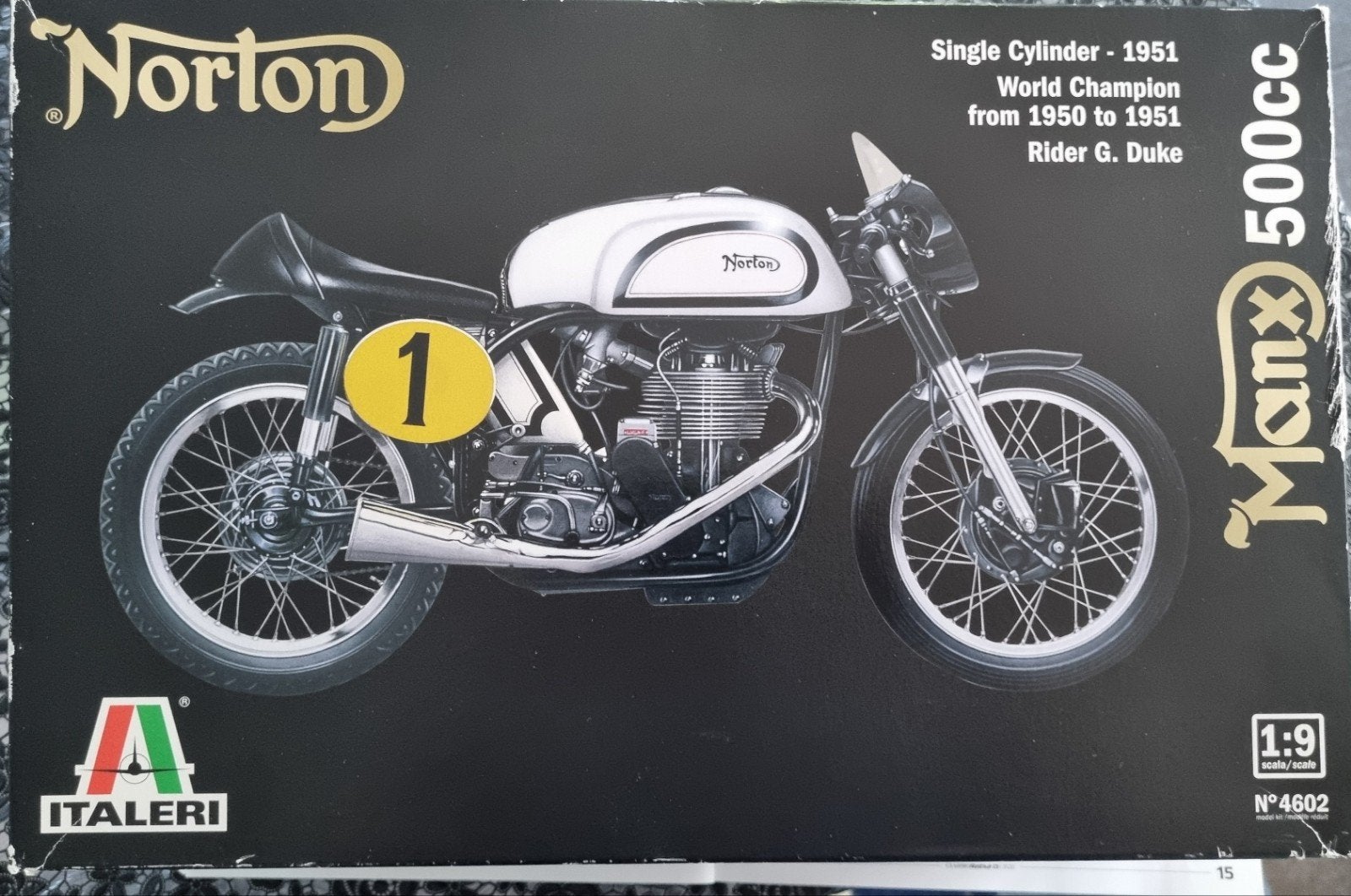 Italeri Norton Manx 500cc 1:9 Modelbouwkit, Italeri, Nieuw, Ophalen of Verzenden, Groter dan 1:32