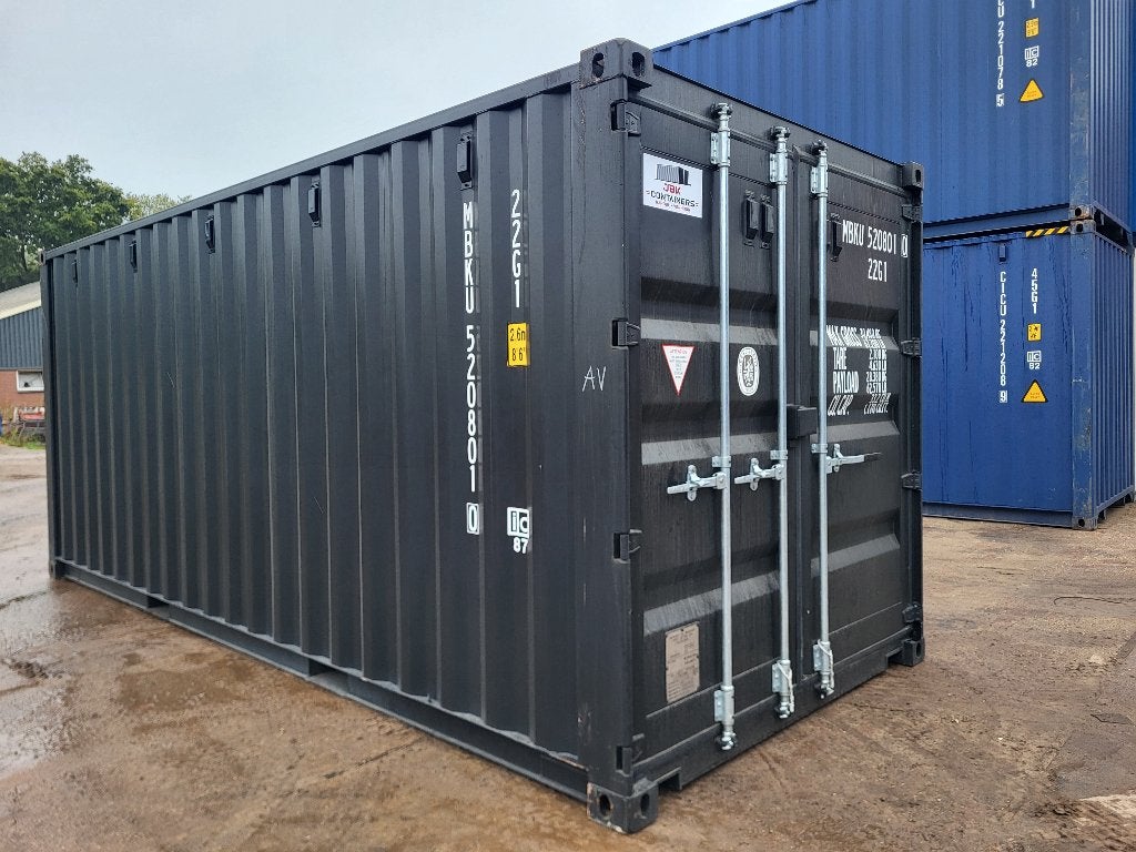 Zeecontainer 20ft nieuw | zwart | RAL 9005, Ophalen of Verzenden