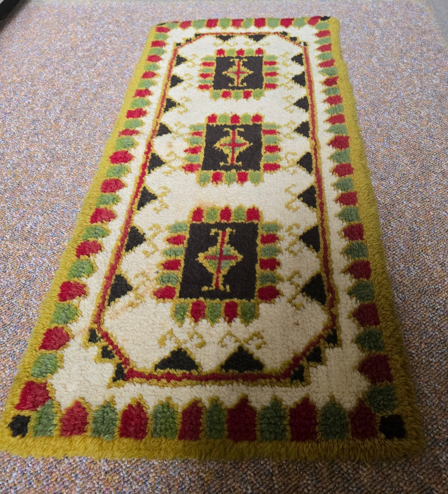 Vintage handgemaakte loper, Ophalen of Verzenden, Rechthoek