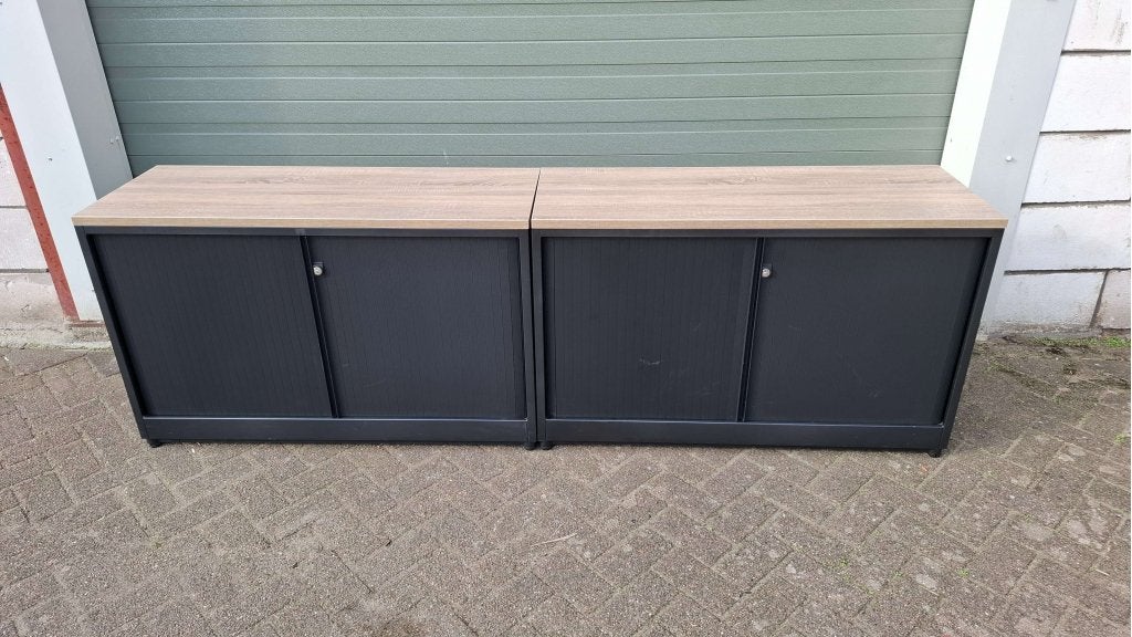 2x Ahrend roldeurkast met nieuw topblad, Gebruikt, 100 tot 150 cm, Kofferen 60, 5492 BP Sint-Oedenrode, Meerdere deuren