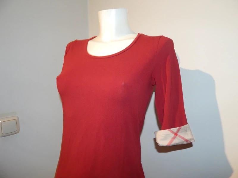 Burberry Brit bordeaux rood shirt ruit print omslag mouw S, Ophalen of Verzenden, Zo goed als nieuw, Maat 36 (S), Rood