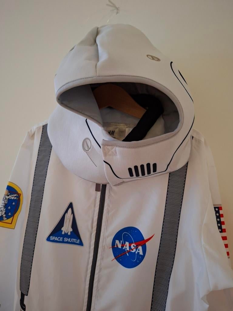 Verkleedpak / carnaval astronaut H&M maat 134/140, Ophalen of Verzenden, Zo goed als nieuw, 134 t/m 140, Jongen of Meisje
