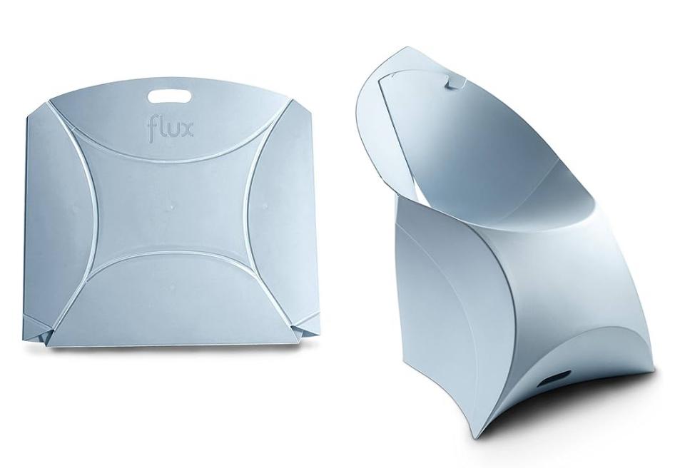 Flux Chair opvouwbare design fauteuil ijsblauw prijswinnend, Ophalen, Kunststof, Gebruikt, Minder dan 75 cm