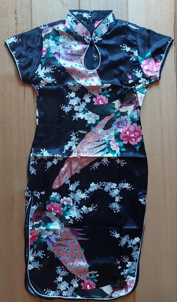 Chinese jurk Zwart Nieuw mt 140/146, Kinderen en Baby's, Ophalen of Verzenden, Nieuw, 134 t/m 140, Meisje