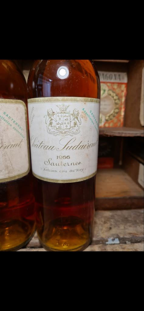 Chateau Suduiraut Sauternes 1966, 60 jarig jubileum., Verzamelen, Wijnen, Gebruikt, Frankrijk, Ophalen of Verzenden, Witte wijn