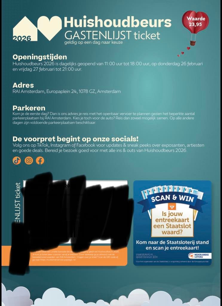 2 tickets huishoudbeurs, Twee personen