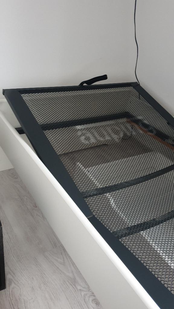 Eenpersoonsbed incl verstelbare Auping spiraal, Ophalen, Eenpersoons, Modern, Hout