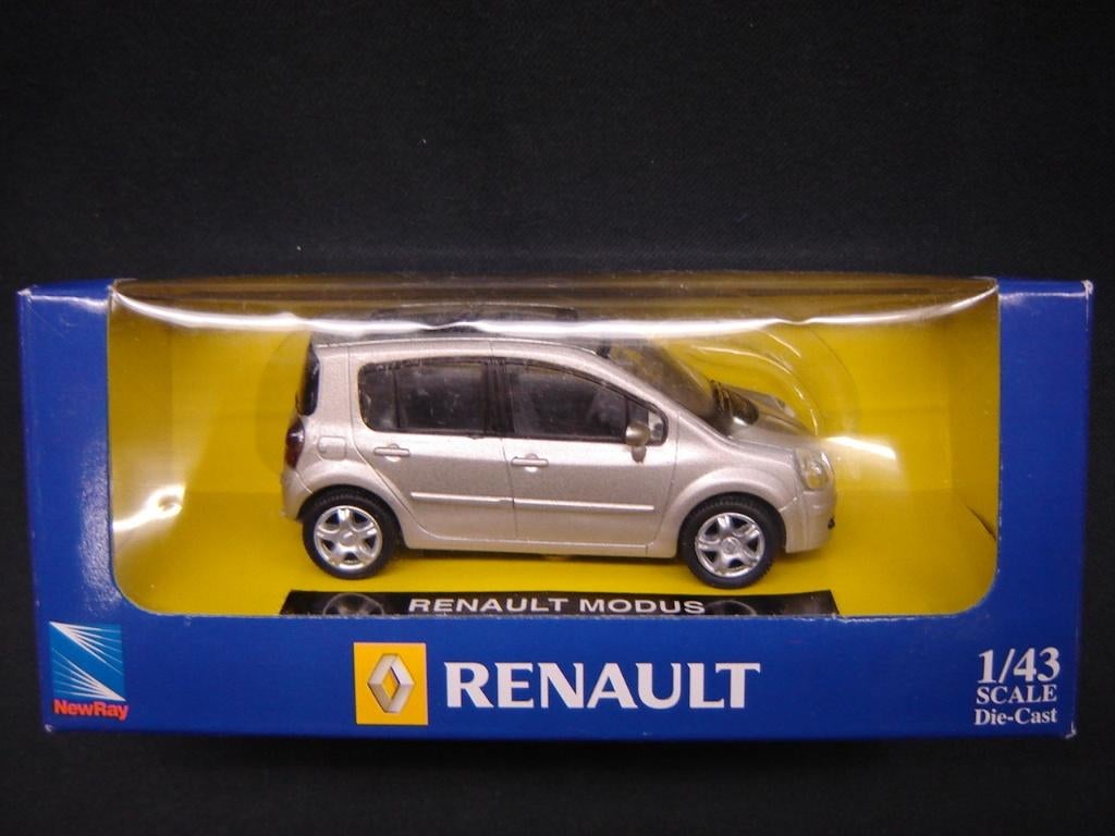 Renault Modus 2005 grijs – New Ray 1:43, Ophalen of Verzenden, Nieuw, Auto, Overige merken