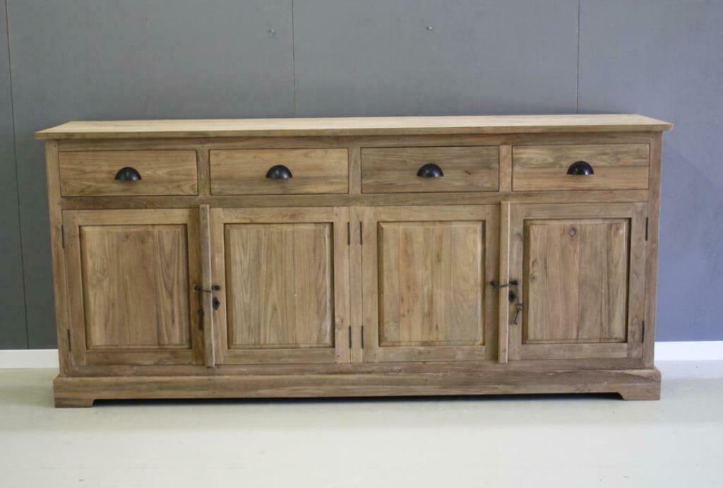 Tijdloos dressoir 200 cm breed Indoteak, Met deur(en), 150 tot 200 cm, Teakhout, Nieuw