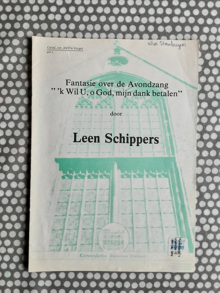 Leen Schippers - Fantasie over avondzang     klavarskribo, Ophalen of Verzenden, Artiest of Componist
