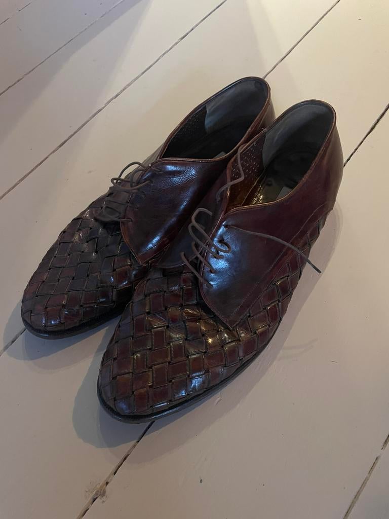 Vintage schoenen Lorenzo Banfi size 9, Kleding | Heren, Bruin, Ophalen of Verzenden, Gedragen, Veterschoenen