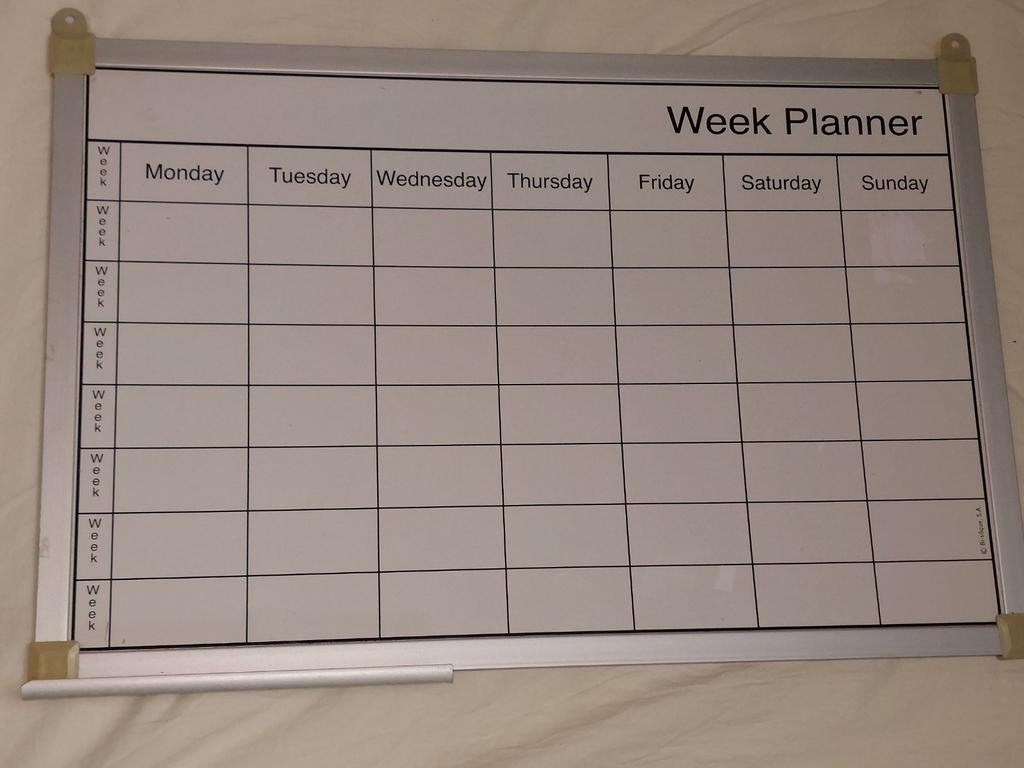 Weekplanner whiteboard, Ophalen of Verzenden, Gebruikt, Overige typen