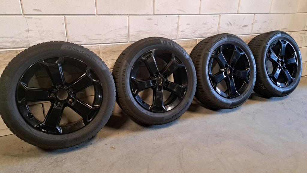 Zwarte orig velgen T-Roc Passat Karoq Superb Ateca 215/55/17, Auto-onderdelen, Banden en Velgen, Banden en Velgen, Winterbanden