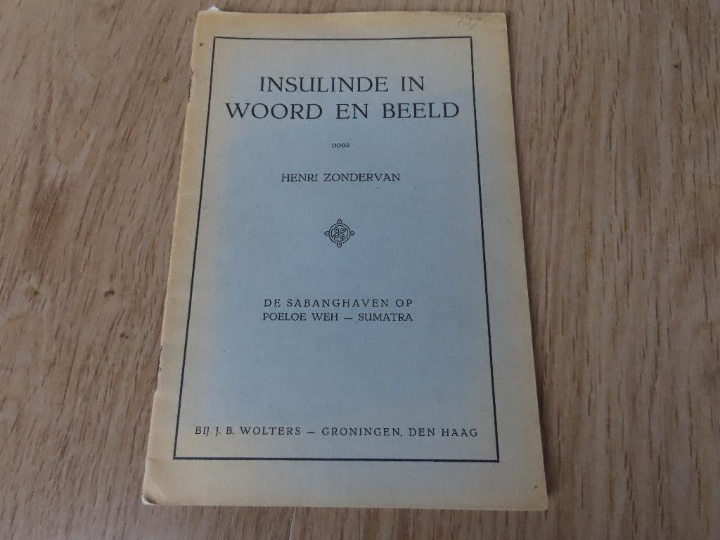 oud jaren 20/30 schoolplaat boekje Sabanghaven Sumatra Indie, Antiek en Kunst, Antiek | Schoolplaten, Verzenden, Aardrijkskunde