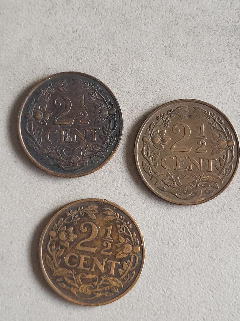 2,5 cent stukken 1918 1941 1929, Ophalen of Verzenden, Koningin Wilhelmina, Overige waardes, Losse munt