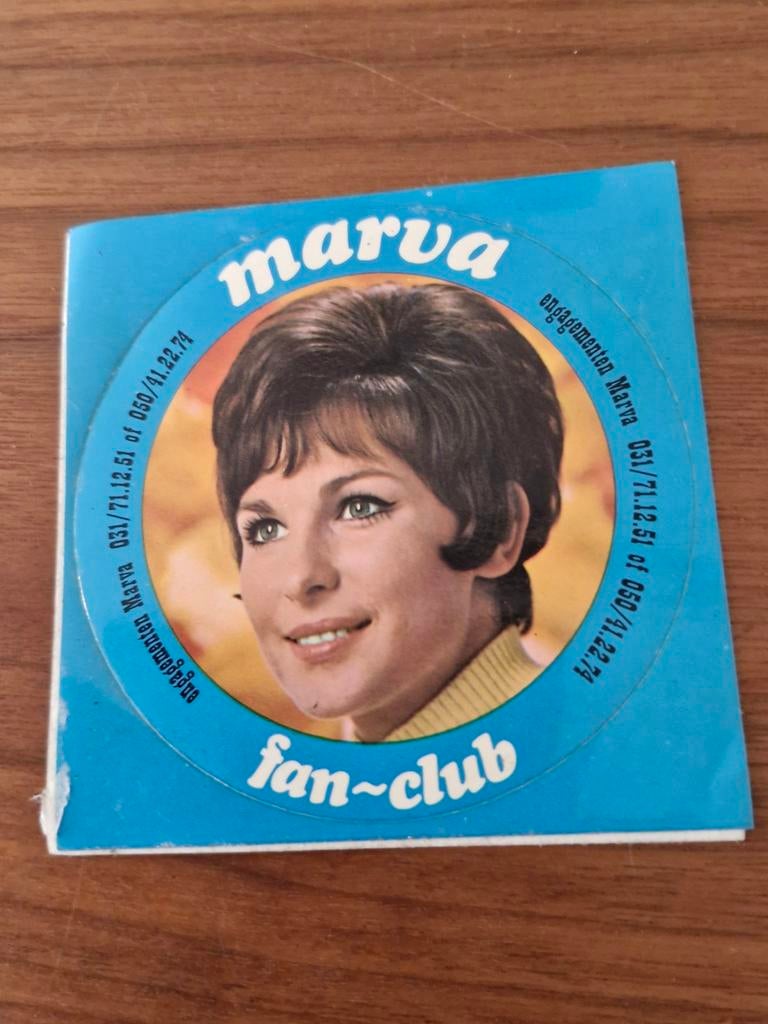 5407 Sticker Fanclub Marva Artieste, Verzamelen, Ophalen of Verzenden, Zo goed als nieuw
