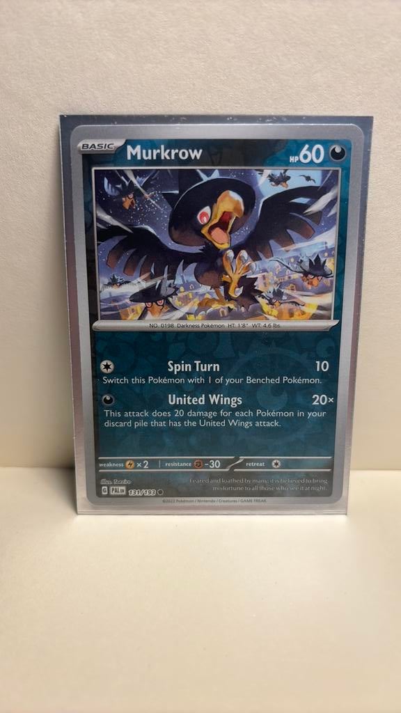 Murkrow 131/193 paldea evolved reverse holo pokemon kaart, Ophalen of Verzenden, Nieuw